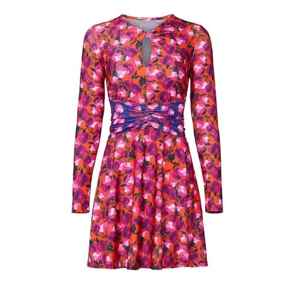 DELFI Collective pink purple floral long sleeve morris dress size small s - Picture 14 of 15